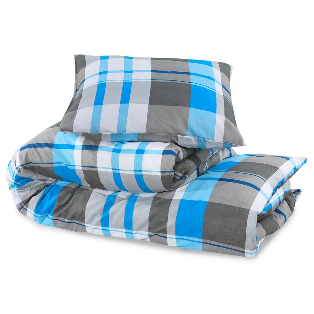 Set posteljine za poplun plavo-sivi 200 x 200 cm pamučni