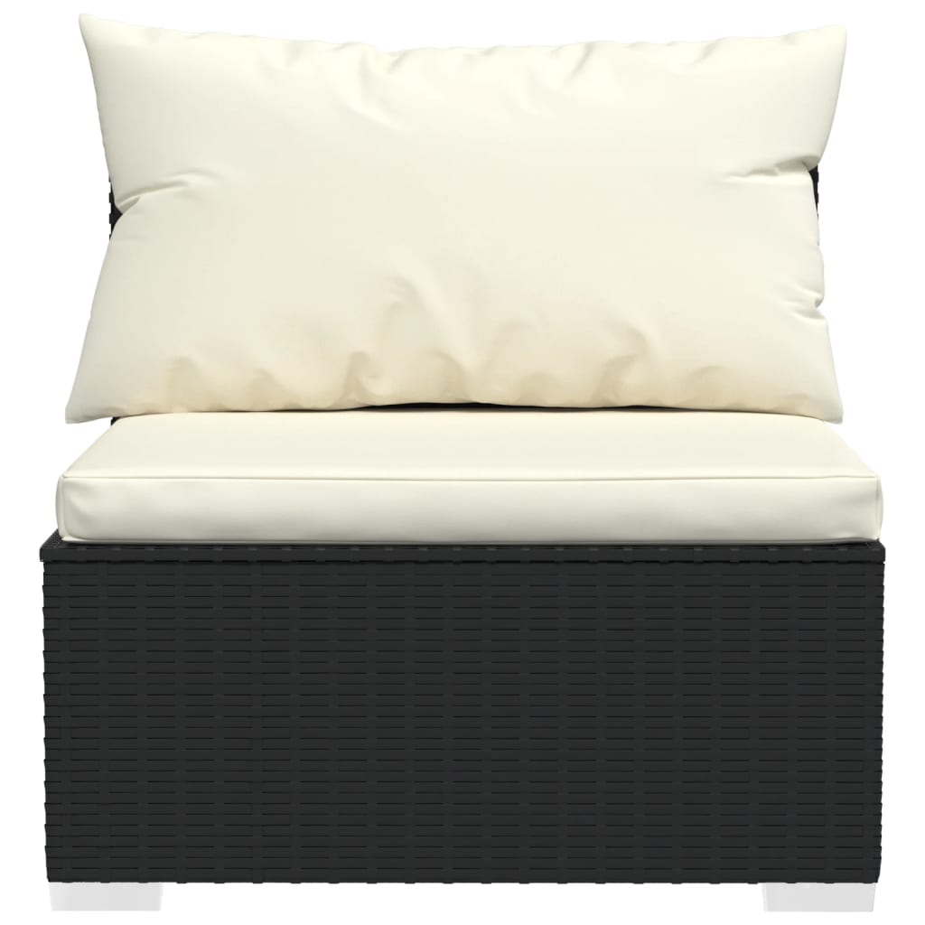 Trosjed s jastucima crni od poliratana