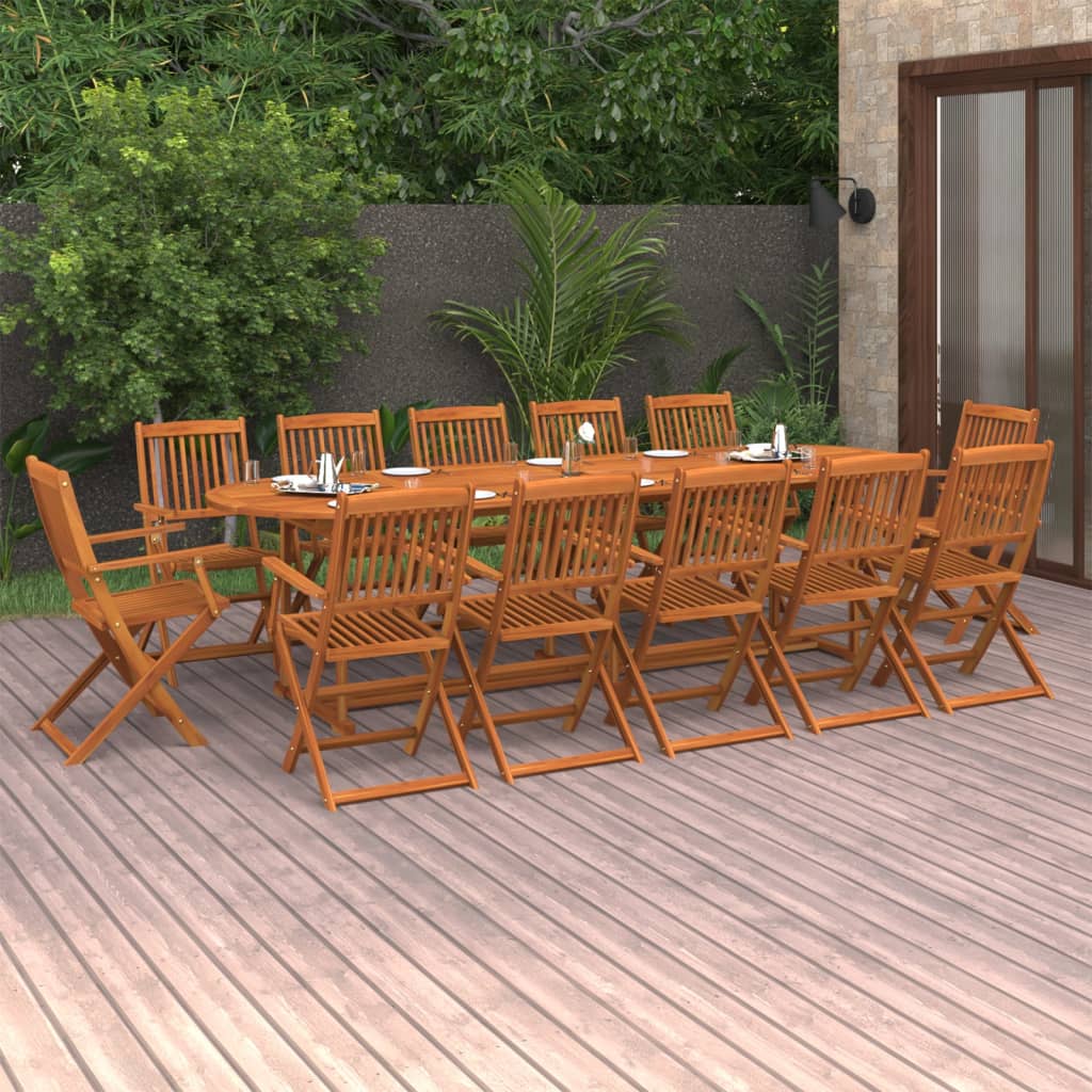 13-dijelni vrtni blagovaonski set 280x90x75 cm bagremovog drva