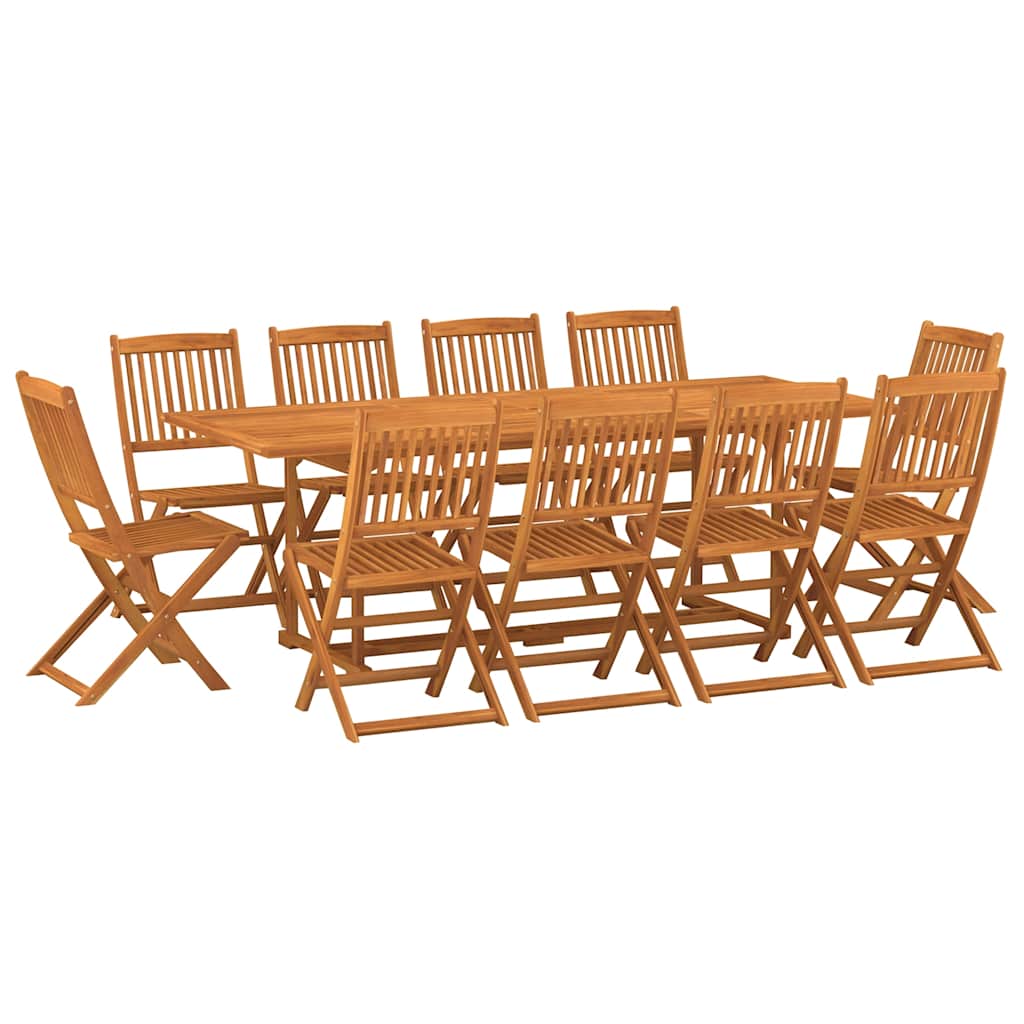 11-dijelni vrtni blagovaonski set 220x90x75 cm bagremovog drva