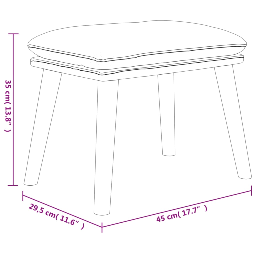 Tabure svjetlozeleni 45x29,5x35 cm baršunasti