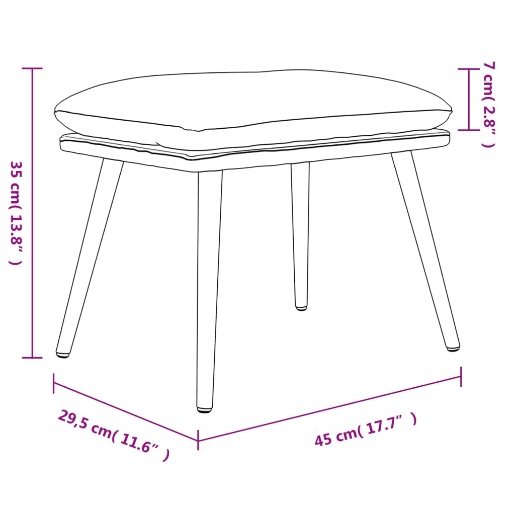 Tabure tamnosivi 45 x 29,5 x 35 cm od tkanine