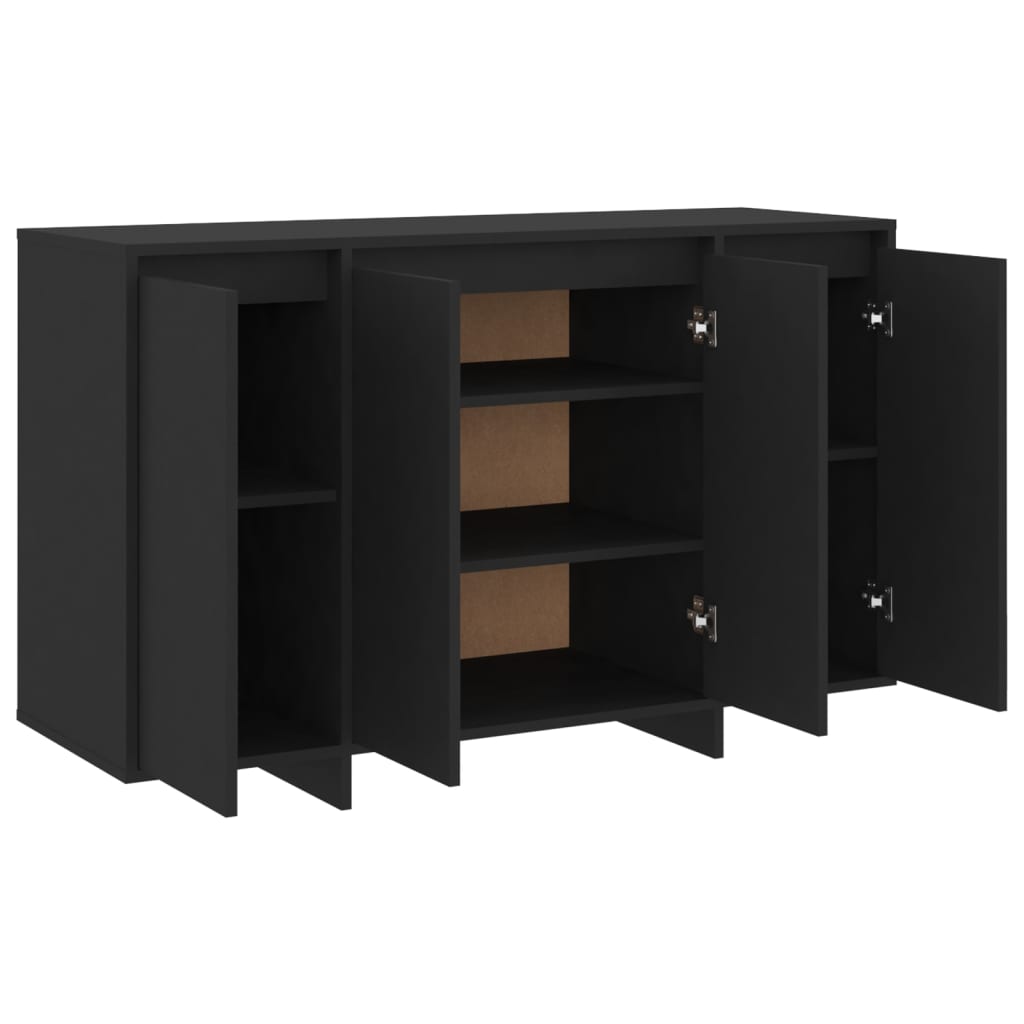 Komoda crna 120 x 41 x 75 cm konstruirano drvo