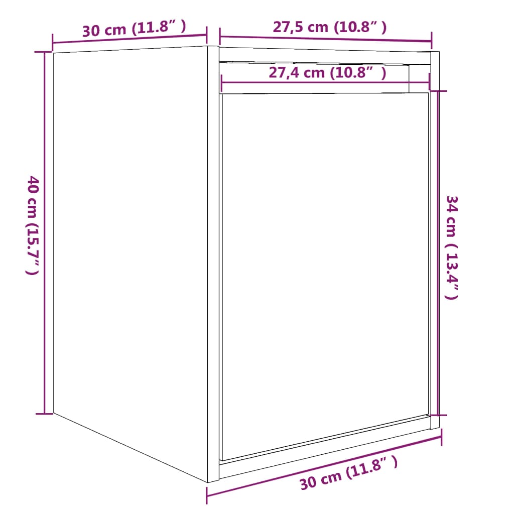Zidni ormarići 2 kom boja meda 30x30x40 cm od masivne borovine