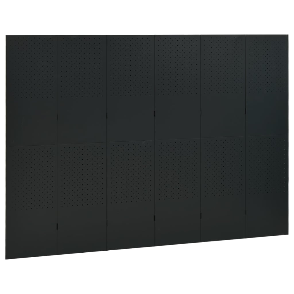 Sobne pregrade sa 6 panela 2 kom crne 240 x 180 cm čelične