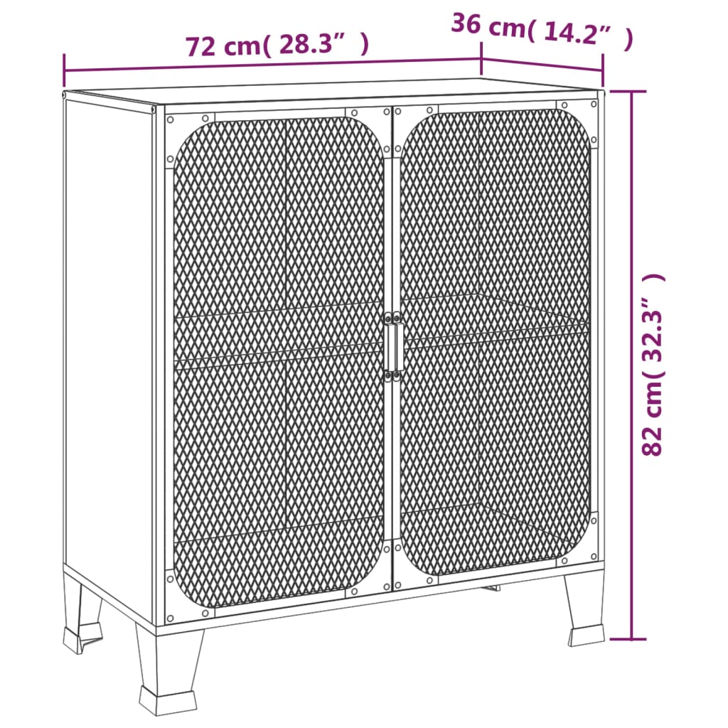 Ormarići za pohranu 2 kom rustično smeđi 72x36x82 cm metal/MDF