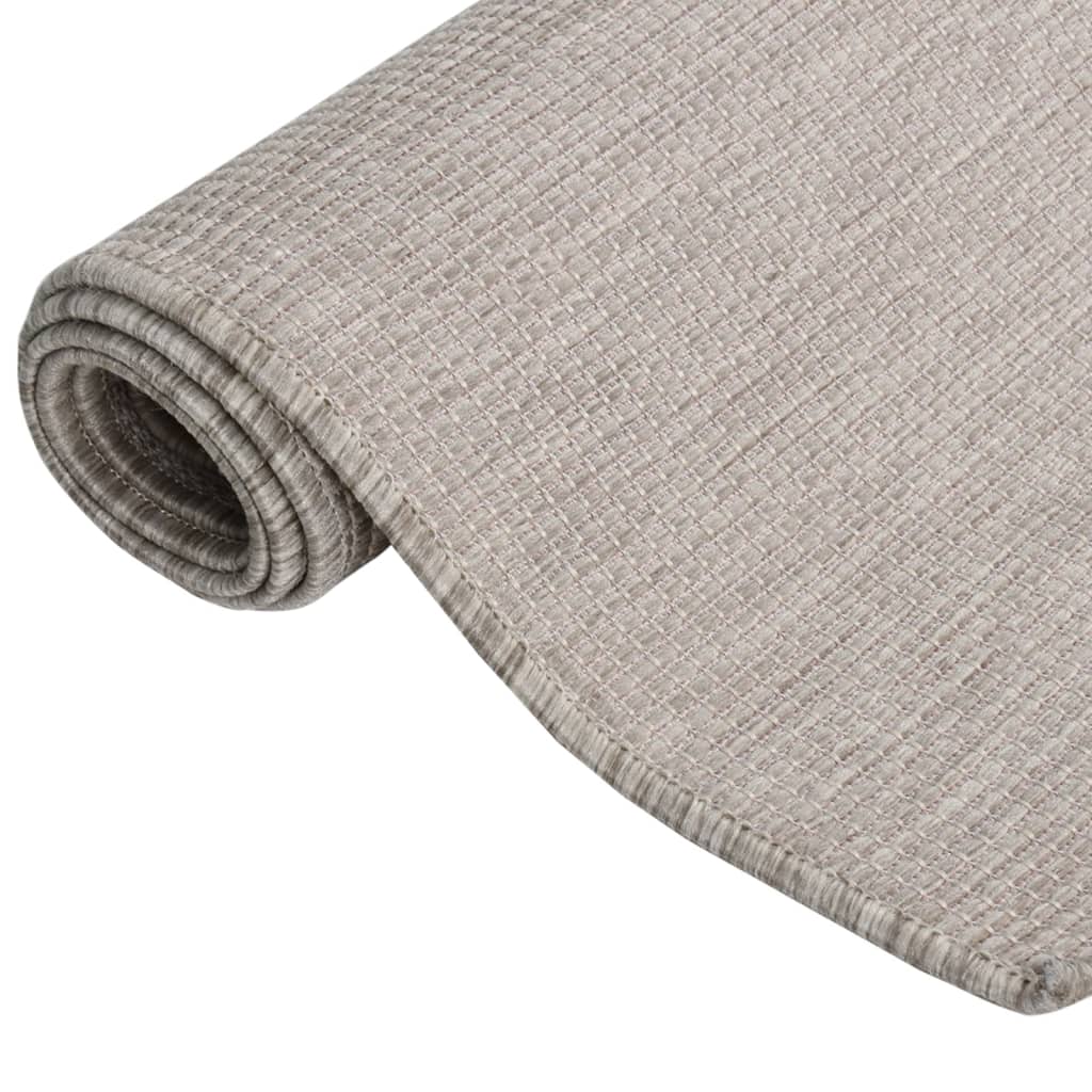 Vanjski tepih ravnog tkanja 200 x 280 cm svijetlo sivi