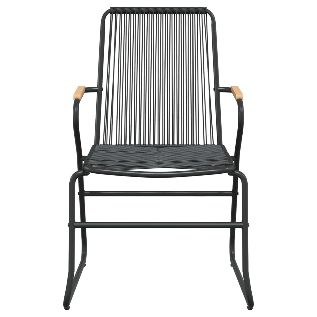 9-dijelni vrtni blagovaonski set od PVC ratana crni