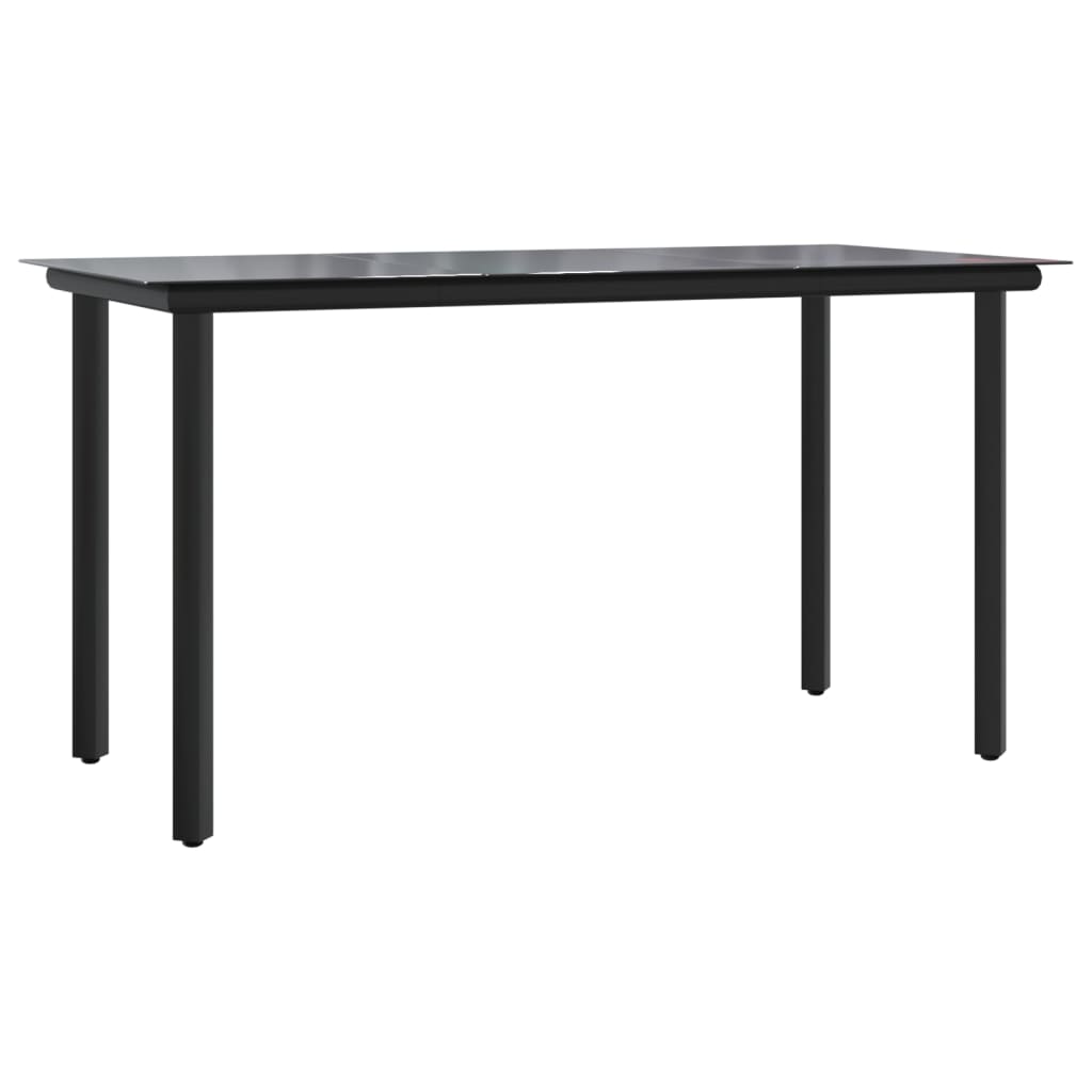 9-dijelni vrtni blagovaonski set od PVC ratana crni