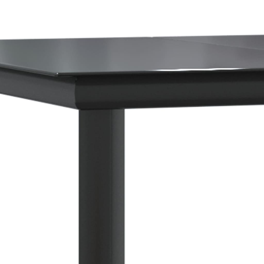 9-dijelni vrtni blagovaonski set od PVC ratana crni