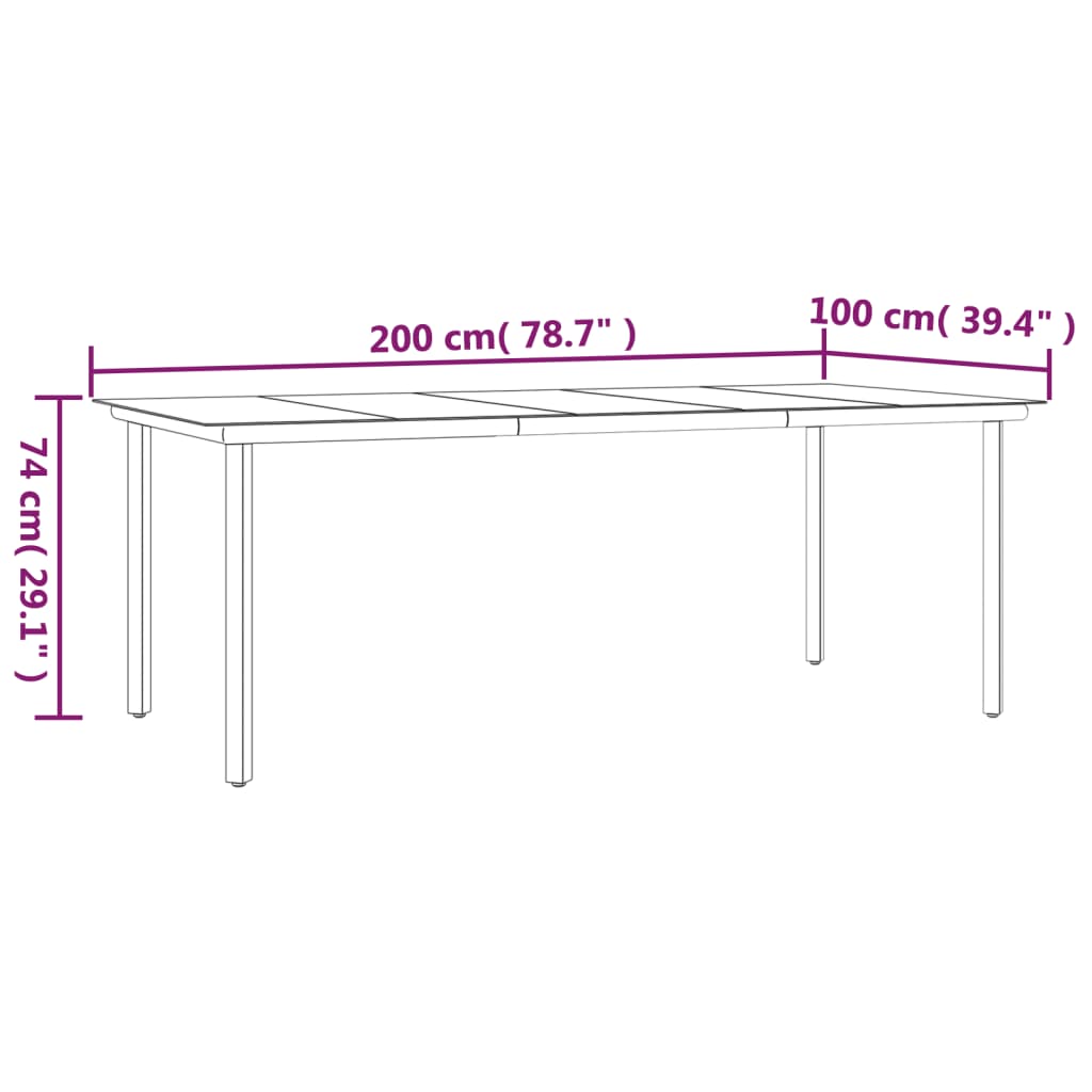 9-dijelni vrtni blagovaonski set od PVC ratana crni