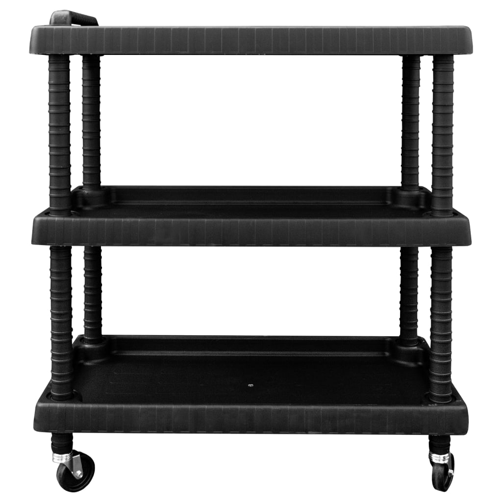 Radionička kolica za alat s 3 razine crna 75 x 37,5 x 92 cm PP