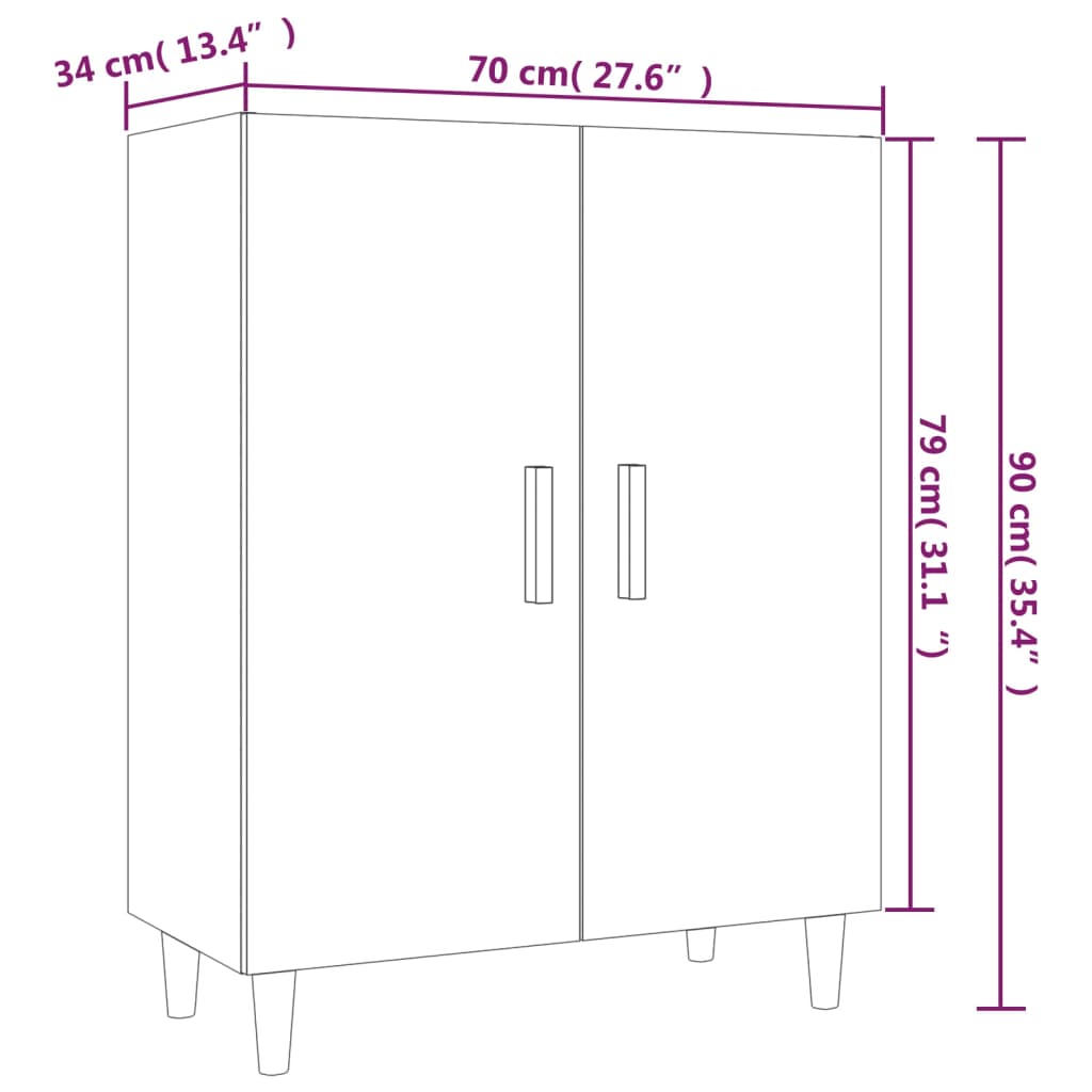 Komoda boja hrasta sonome 70x34x90 cm od konstruiranog drva