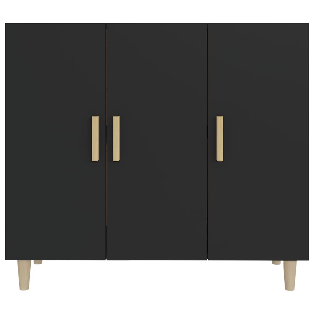 Komoda crna 90x34x80 cm od konstruiranog drva