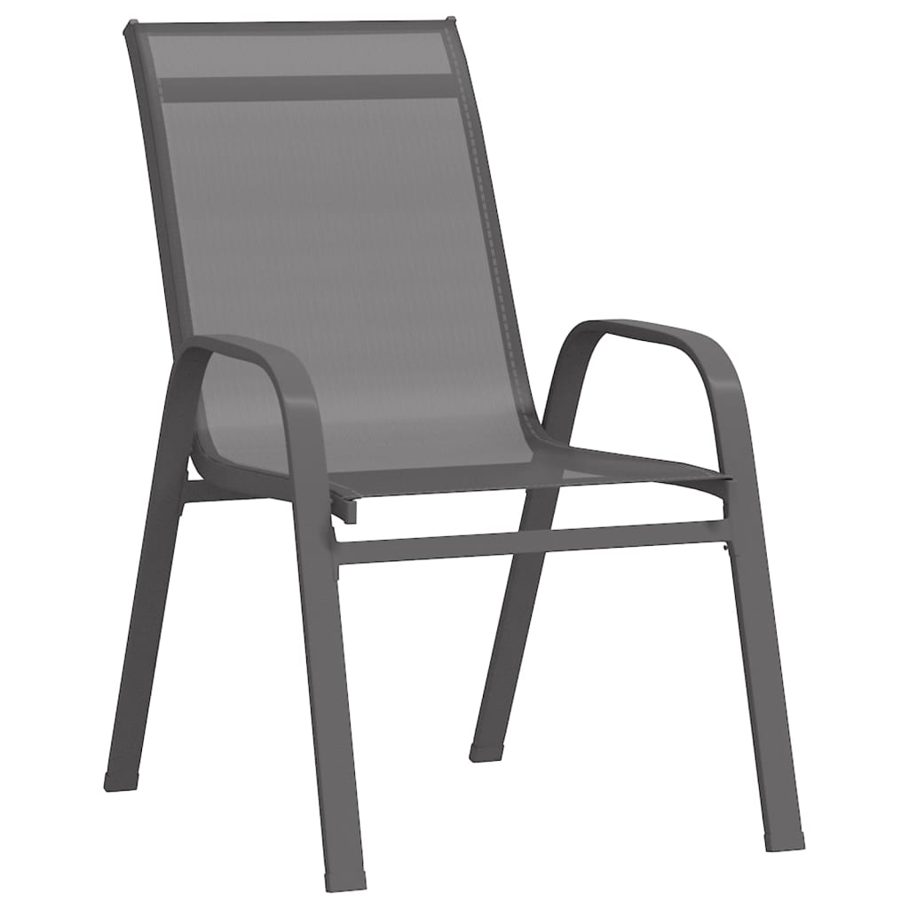 5-dijelni vrtni blagovaonski set sivo-crni