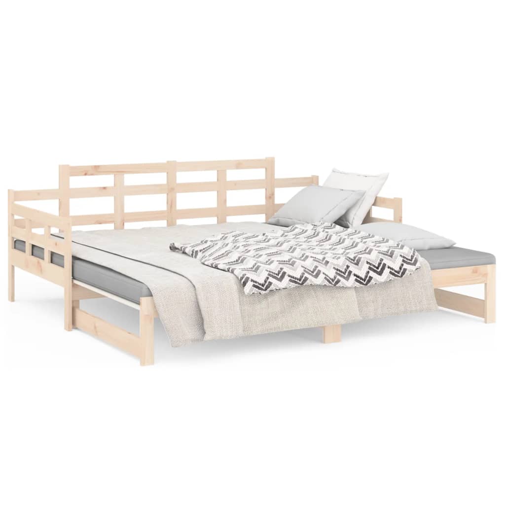 Dnevni ležaj na izvlačenje od masivne borovine 2 x (80x200) cm