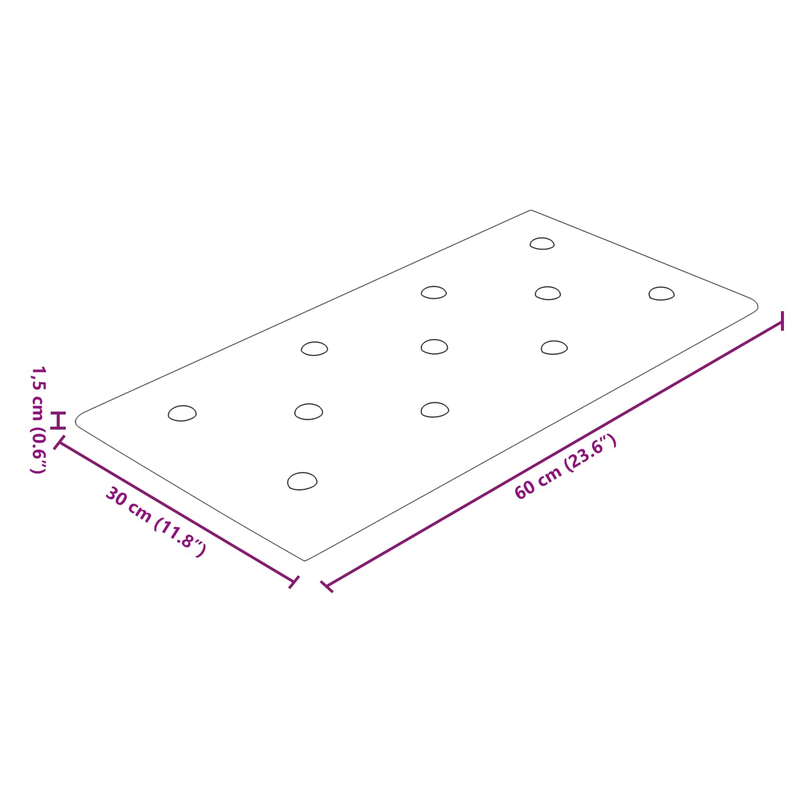 Zidna uzglavlja 12 pcs Boja cappuccina 60 x 30 cm Lažna koža
