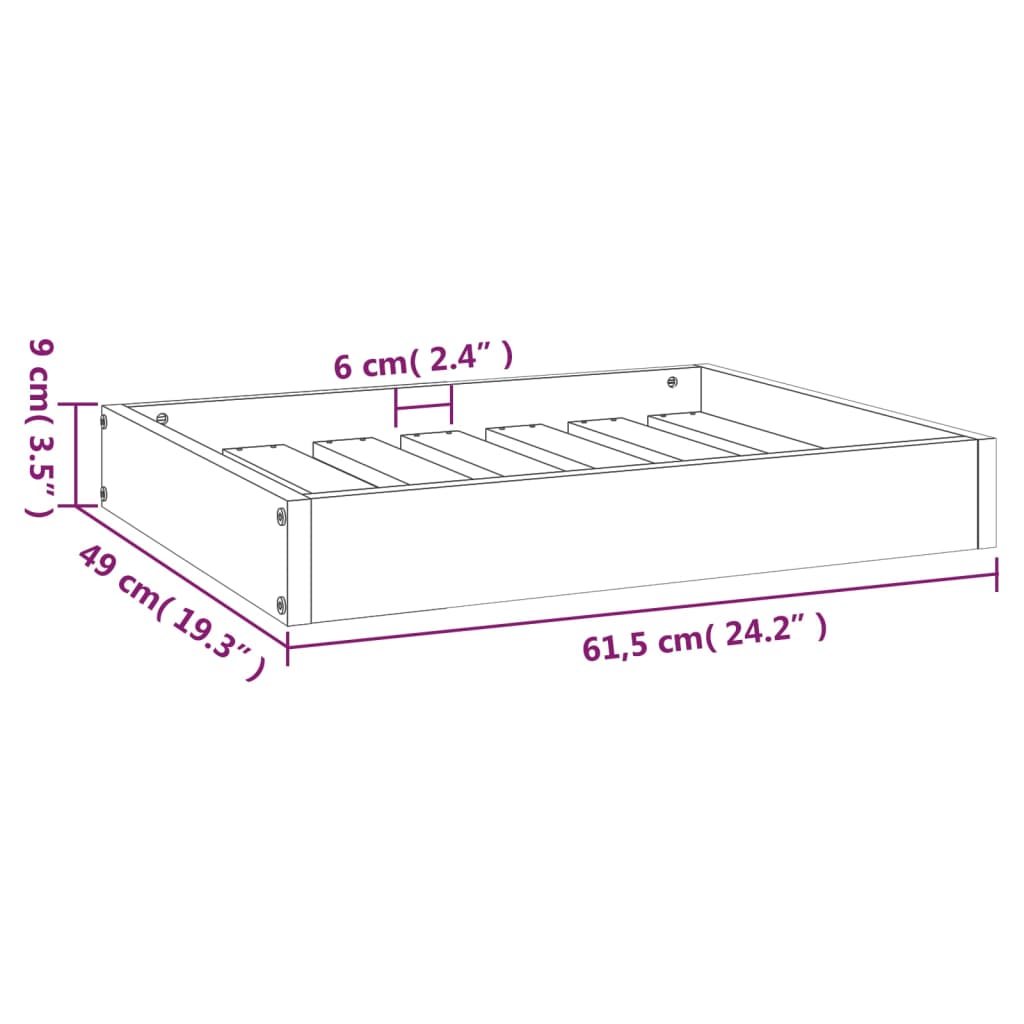 Dnevni ležaj smeđa boja meda 61,5x49x9 cm od masivne borovine