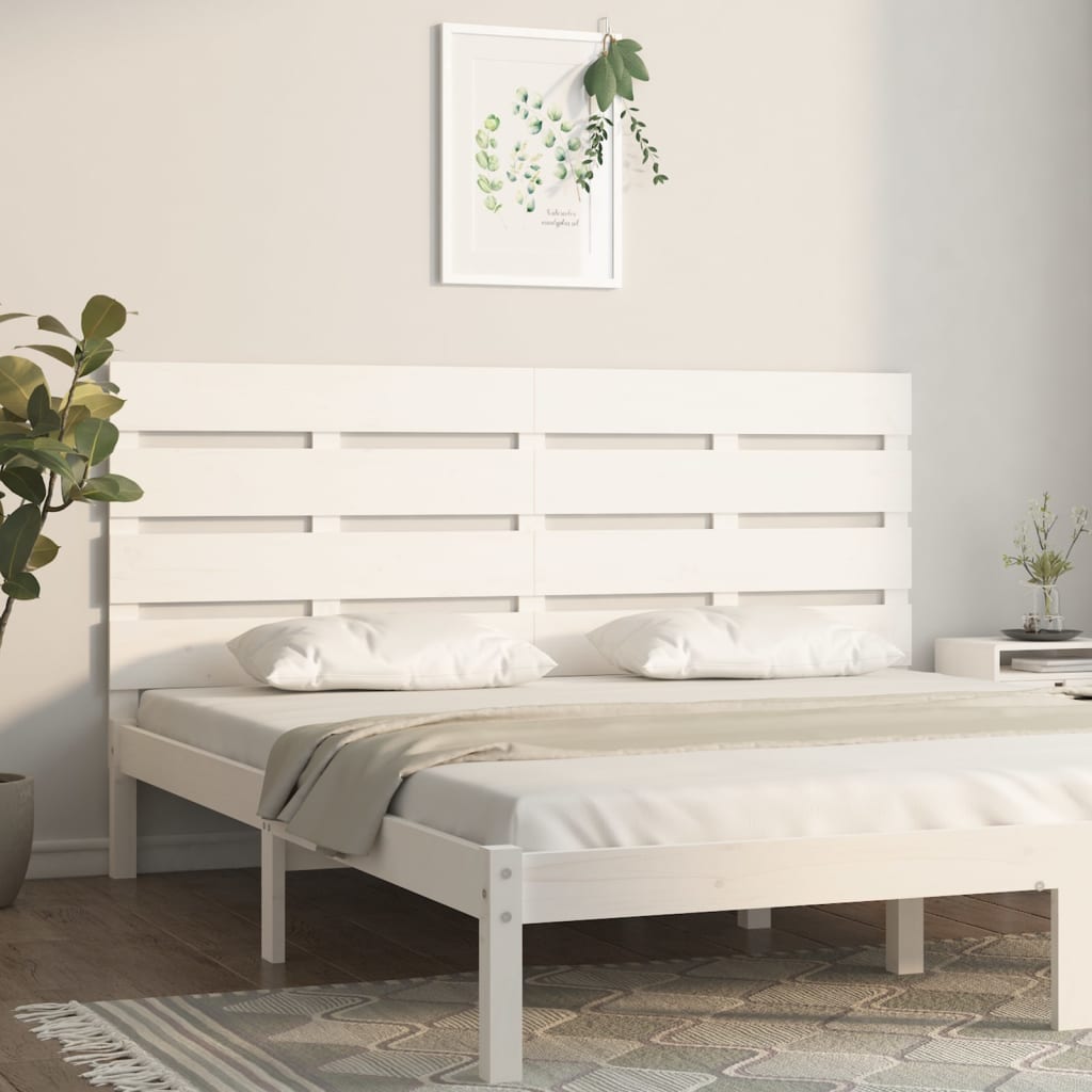 Uzglavlje bijelo 160 x 3 x 80 cm od masivne borovine