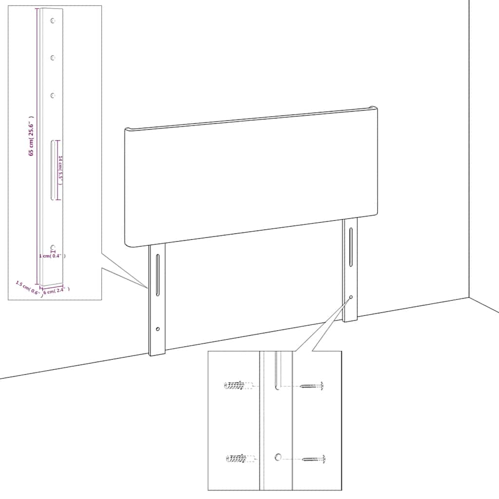 Uzglavlje crno 100x5x78/88 cm od umjetne kože