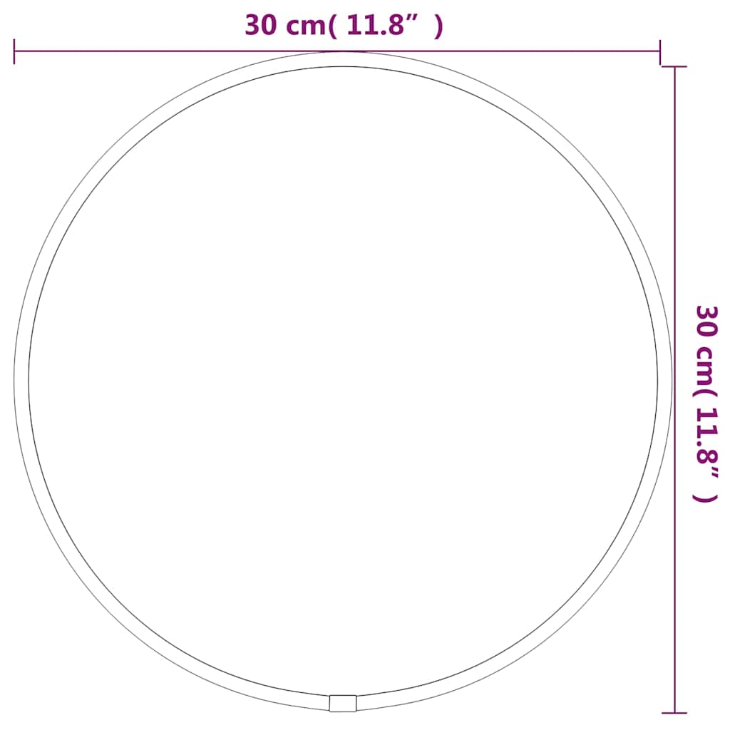 Zidno ogledalo crno Ø 30 cm okruglo