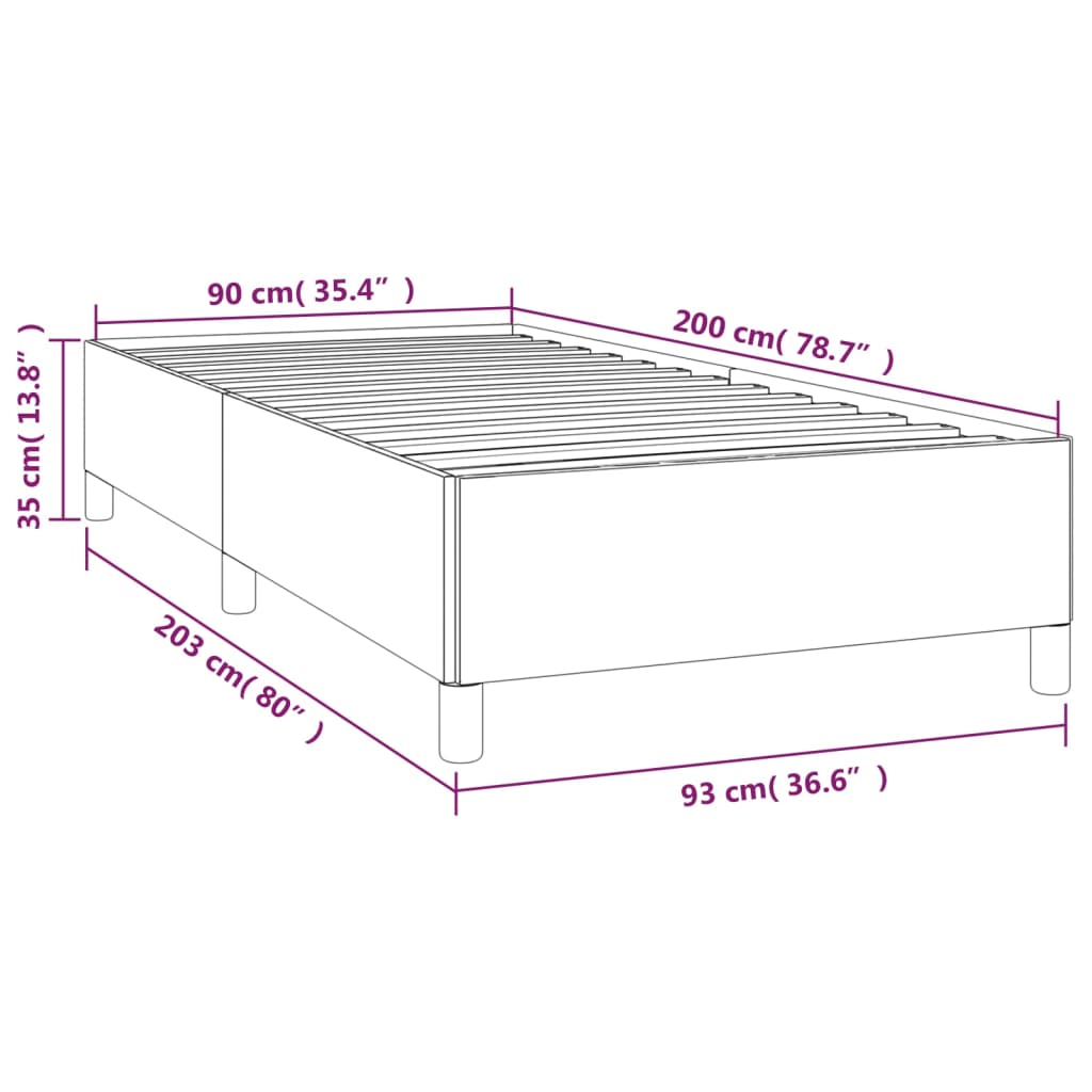 Okvir za krevet boja cappuccina 90x200 cm od umjetne kože