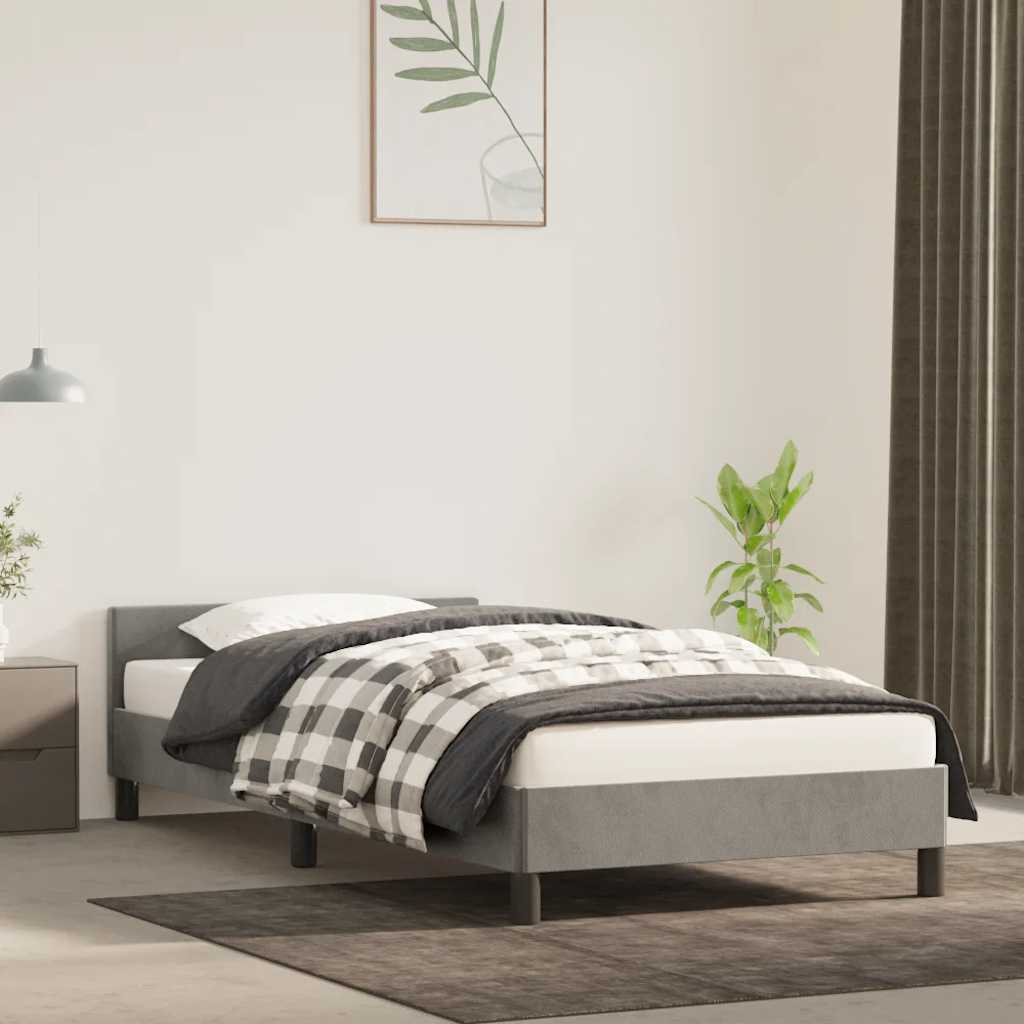 Okvir za krevet bez madraca svjetlosivi 80x200 cm baršunasti