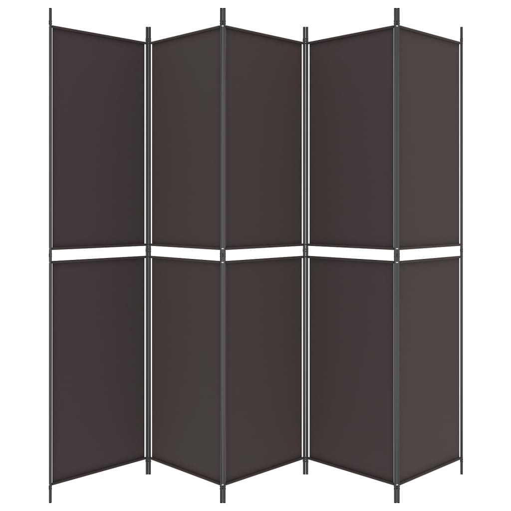 Sobna pregrada s 5 panela smeđa 250x220 cm od tkanine