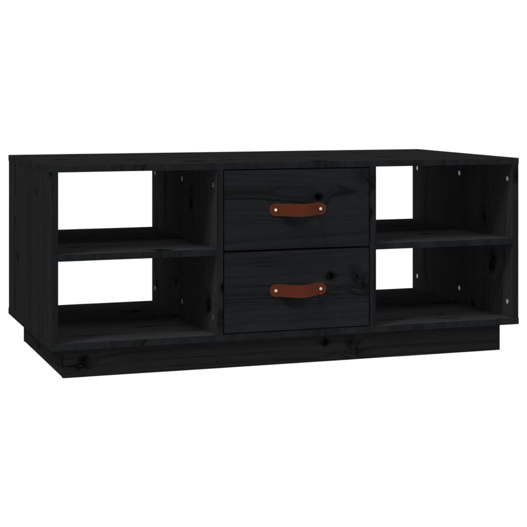 Stolić za kavu crni 100 x 50 x 41 cm od masivne borovine