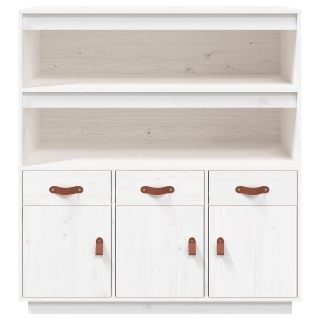 Visoka komoda bijela 100 x 40 x 108,5 cm od masivne borovine