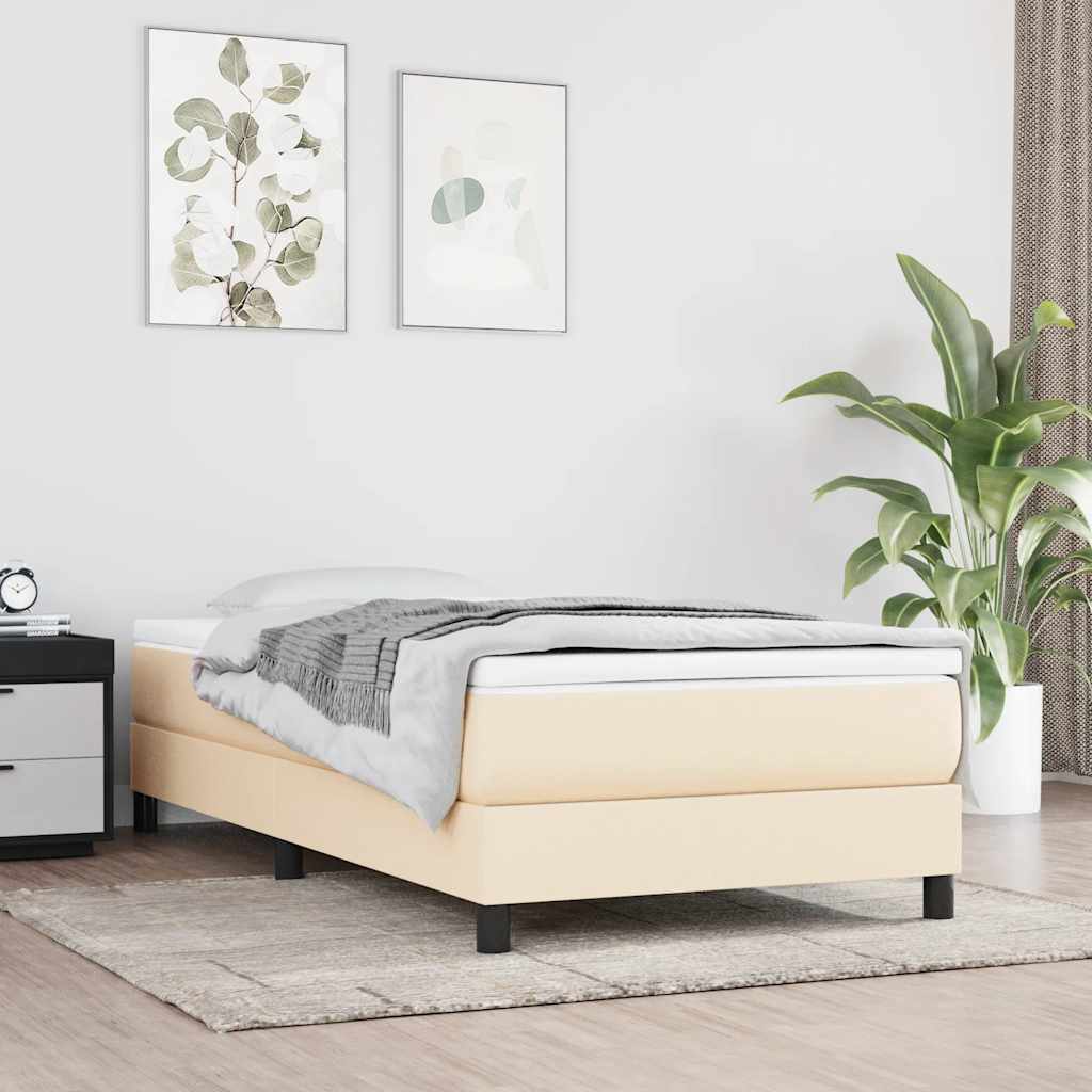 Okvir za krevet s oprugom Krem 80x200cm Tkanina