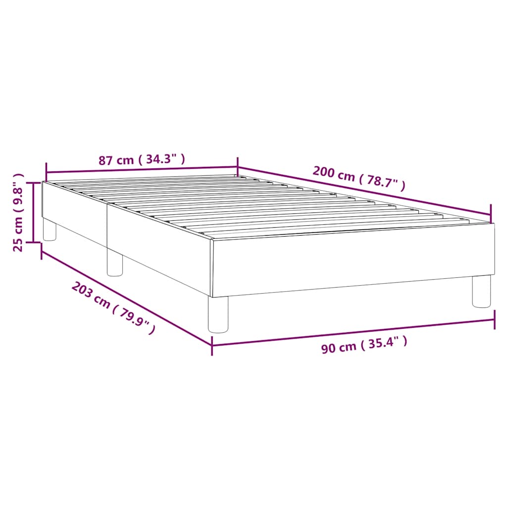 Okvir za krevet s oprugom tamnoplavi 90x200 cm baršunasti