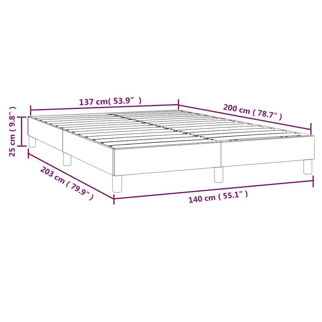 Okvir za krevet s oprugom tamnozeleni 140x200 cm baršunasti