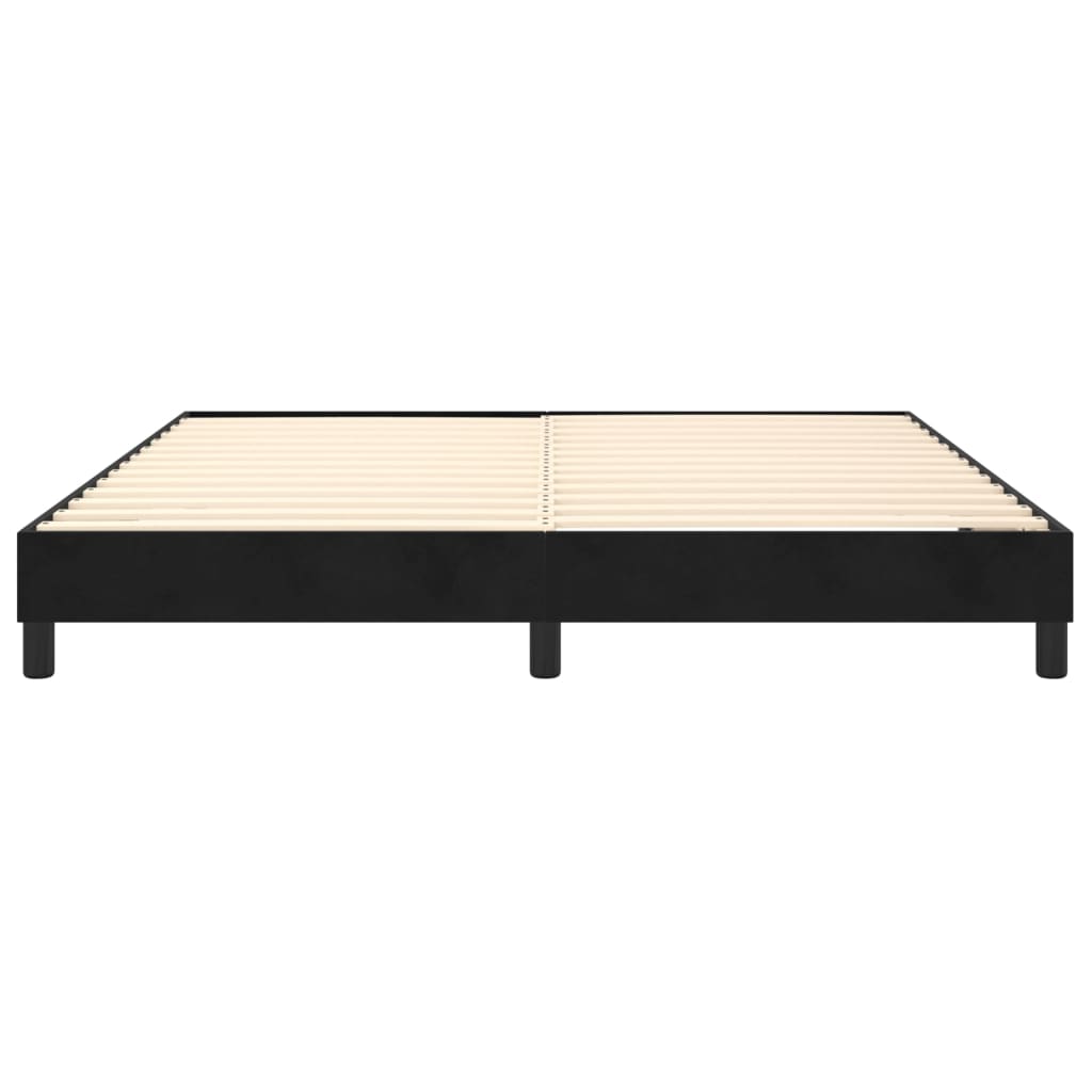 Okvir za krevet s oprugom crni 160x200 cm baršunasti