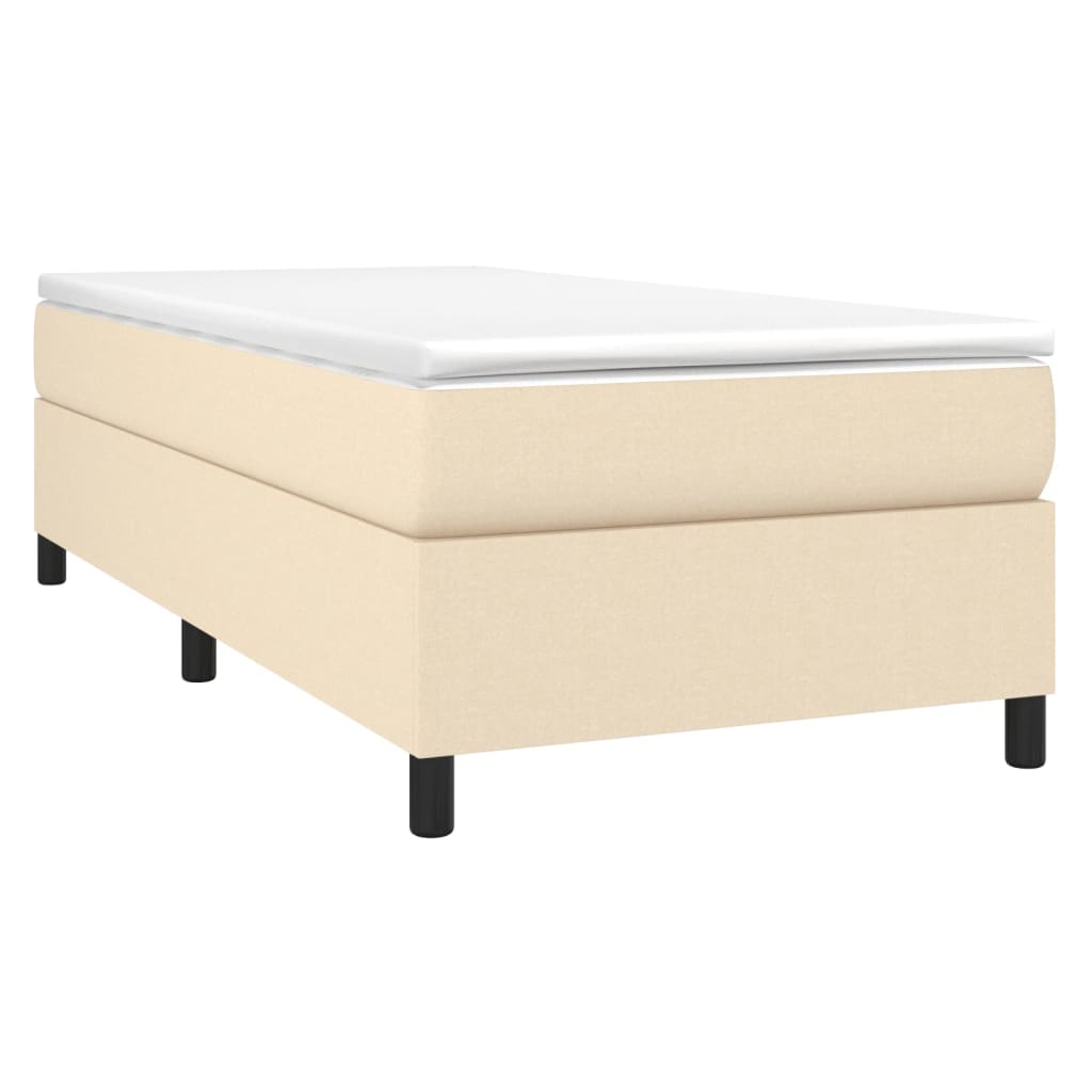 Okvir za krevet s oprugom Krem 80x200cm Tkanina