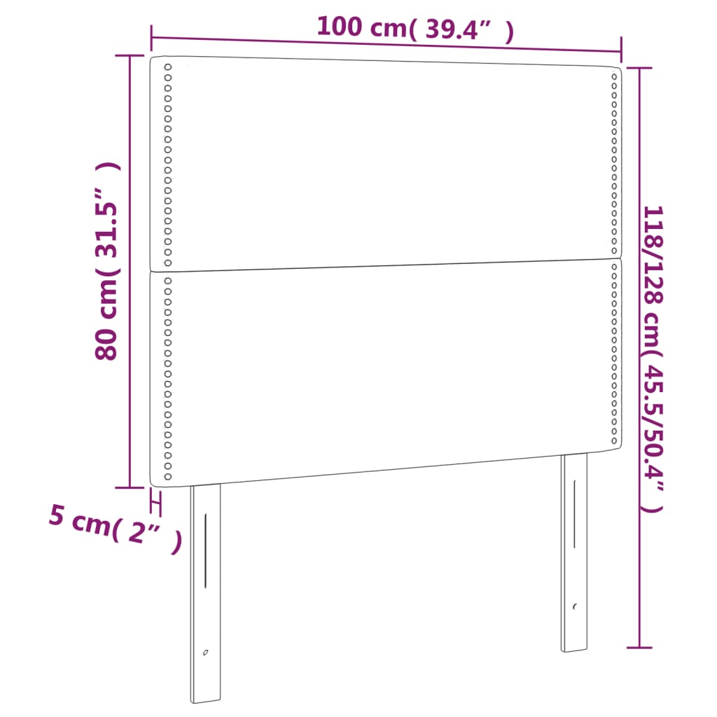 Uzglavlje tamno sivo 100x5x118/128 cm tkanina