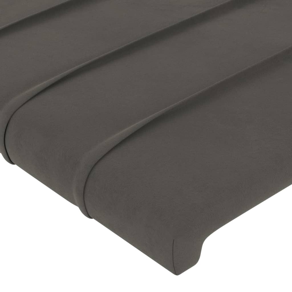 Uzglavlje tamno sivo 80x5x118/128 cm baršunasto