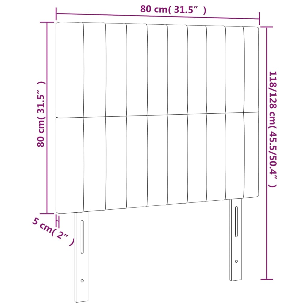 Uzglavlje tamno sivo 80x5x118/128 cm tkanina