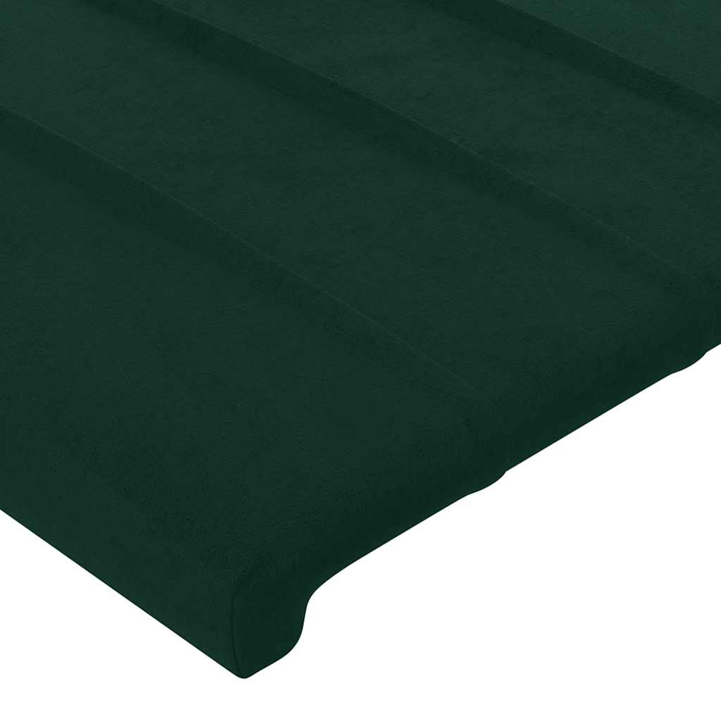 Uzglavlje tamnozeleno 100x5x118/128 cm baršunasto