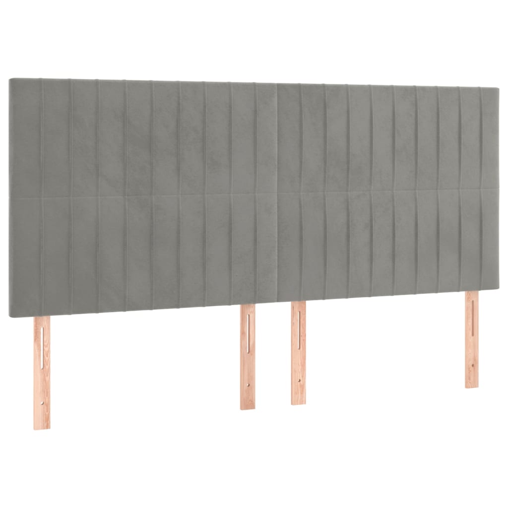 Uzglavlje svijetlosivo 180x5x118/128 cm baršunasto