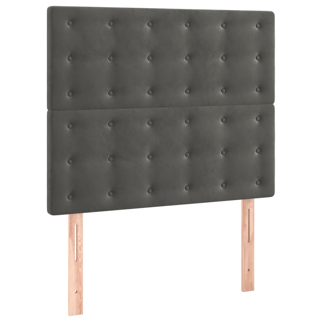 Uzglavlje tamno sivo 100x5x118/128 cm baršunasto