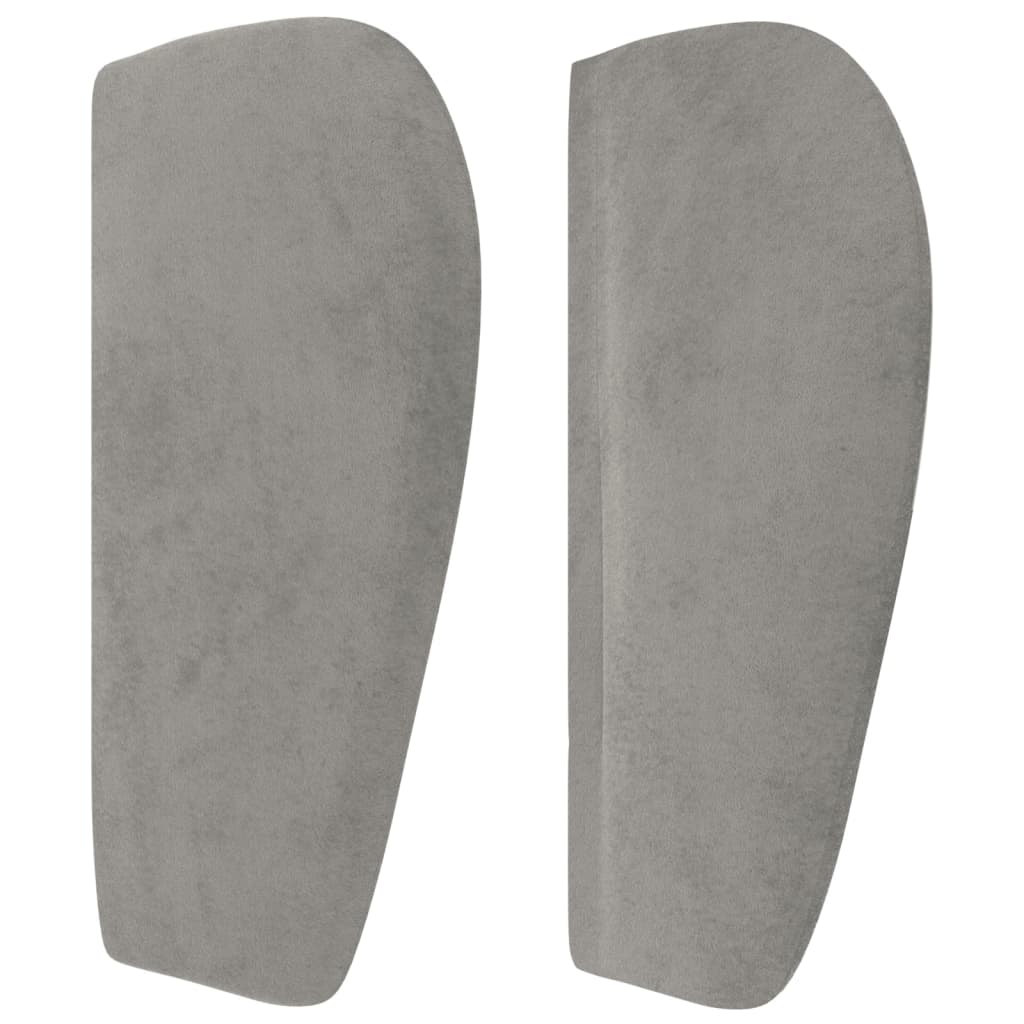 Uzglavlje s ušima svjetlosivo 183x23x78/88 cm baršunasto
