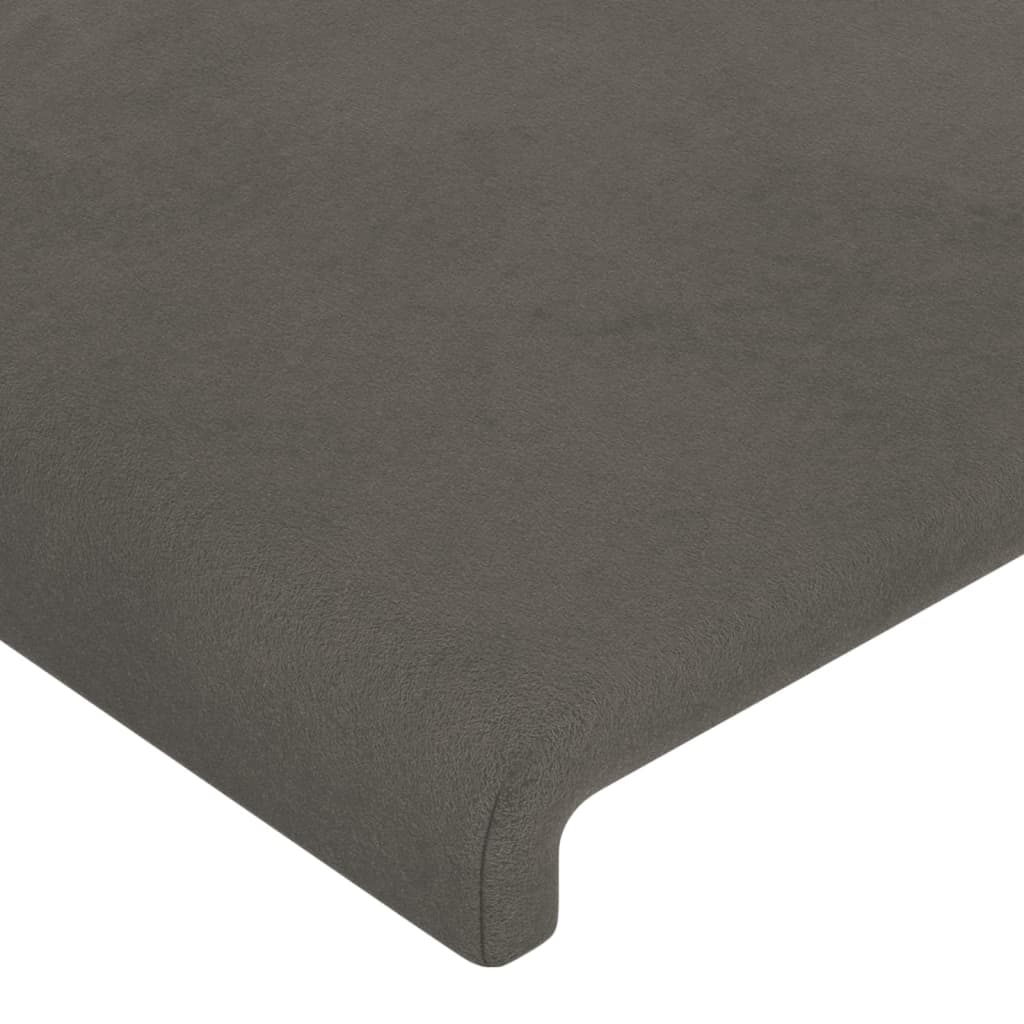 Uzglavlje s ušima tamnosivo 103x23x118/128 cm baršunasto