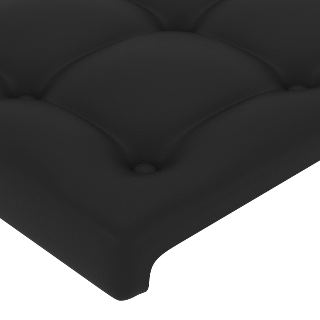 Uzglavlje s ušima crno 183x23x118/128 cm od umjetne kože