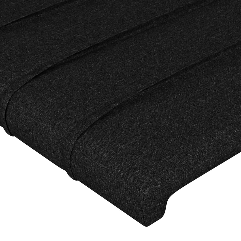 Uzglavlje s ušima crno 163x23x118/128 cm od tkanine