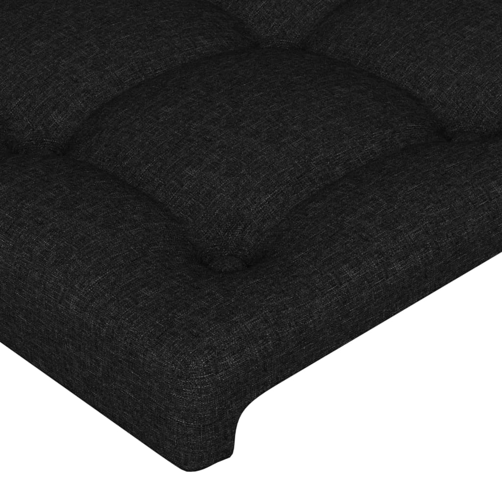 Uzglavlje s ušima crno 83 x 23 x 118/128 cm od tkanine