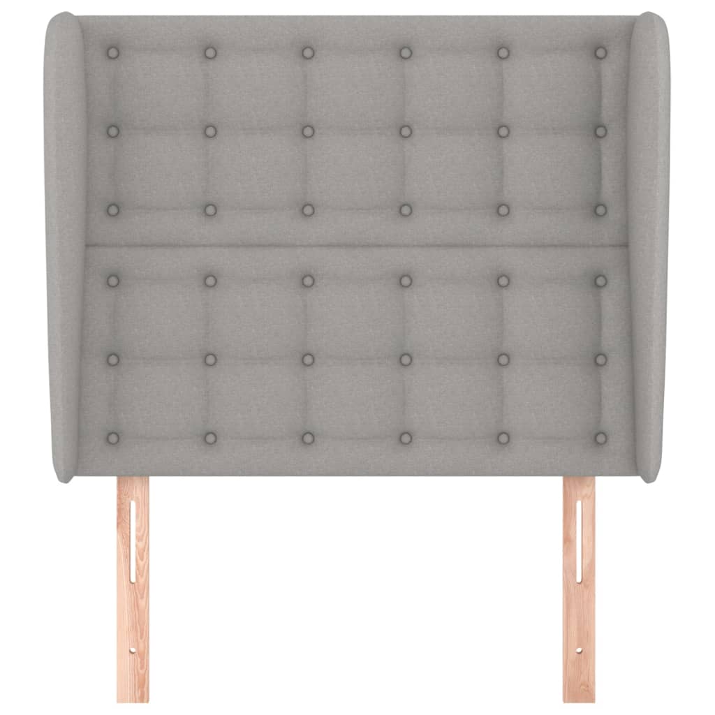Uzglavlje s ušima svjetlosivo 93x23x118/128 cm od tkanine