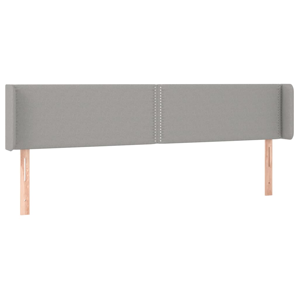 Uzglavlje s ušima svjetlosivo 203x16x78/88 cm od tkanine