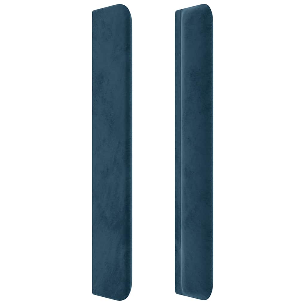 Uzglavlje s ušima tamnoplavo 203x16x118/128 cm baršunasto