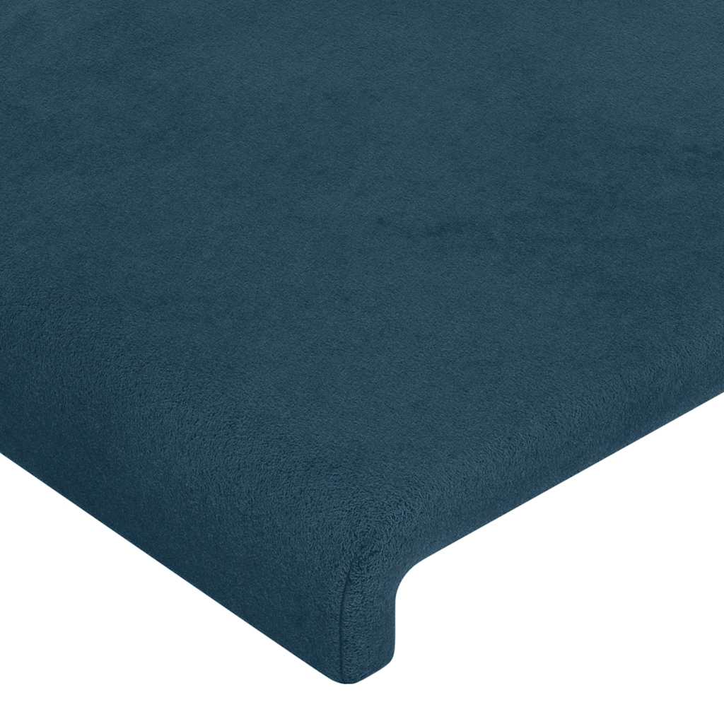 Uzglavlje s ušima tamnoplavo 203x16x118/128 cm baršunasto